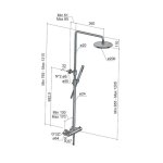 Hotbath Ace Zestaw natryskowy termostatyczna z deszczownicą Ø 200 mm i zestawem prysznicowym na drążku Matt Black PVD SDSAC9.MBP