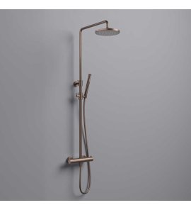 Hotbath Ace Zestaw natryskowy termostatyczna z deszczownicą Ø 200 mm i zestawem prysznicowym na drążku Brushed Copper PVD SDSAC9.BCP