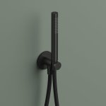 Hotbath Ace Zestaw natryskowy z uchwytem i przyłączem Matt Black PVD AC440.MBP
