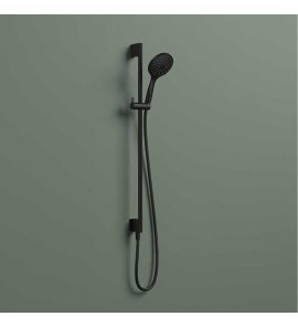 Hotbath Ace Zestaw prysznicowy na drążku ściennym Matt Black PVD M274.MBP