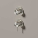 Hotbath Archie Bateria natryskowa podtynkowa z przełącznikiem 2-drożnym - element zewnętrzny Steel Brushed AR129.IX