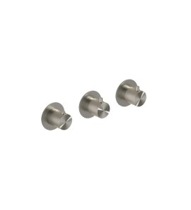 Hotbath Archie Bateria natryskowa termostatyczna podtynkowa z dwoma zaworami - element zewnętrzny Steel Brushed AR7067.IX