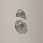 Hotbath Archie Bateria natryskowa termostatyczna podtynkowa z 1 zaworem odcinającym - element zewnętrzny Steel Brushed ARHR1.IX