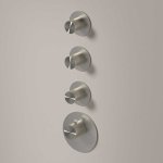 Hotbath Archie Bateria natryskowa termostatyczna podtynkowa z 3-drożna - element zewnętrzny Steel Brushed ARHR3.IX