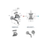 Hotbath Archie Bateria umywalkowa podtynkowa - element zewnętrzny Steel Brushed AR124.IX