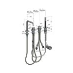 Hotbath Archie Bateria wannowa z wylewką i słuchawką prysznicową Gun Metal PVD AR083.BGP