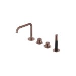 Hotbath Archie Bateria wannowa z wylewką i słuchawką prysznicową Brushed Copper PVD AR083.BCP