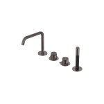 Hotbath Archie Bateria wannowa z wylewką i słuchawką prysznicową Gun Metal PVD AR083.BGP