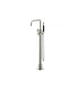 Hotbath Archie Bateria wannowa wolonostojąca ze słuchawką prysznicową i wężem prysznicowym Steel Brushed AR087.IX