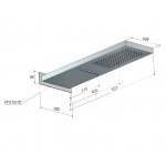 Hotbath Archie Deszczownica ścienna z kaskadą 53,7x16,5 cm steel brushed AR193.IX