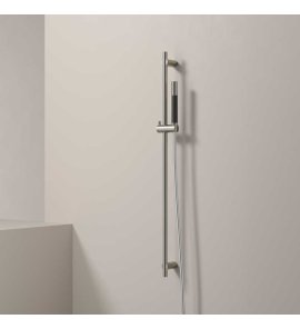 Hotbath Archie Drążek prysznicowy ze słuchawką, wężem PVC Steel Brushed AR319.IX