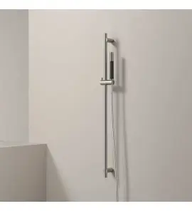 Hotbath Archie Drążek prysznicowy ze słuchawką, wężem PVC Steel Brushed AR319.IX