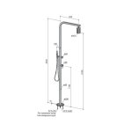 Hotbath Archie Kolumna prysznicowa zewnętrzna z mieszaczem, głowicą prysznicową jednostrumieniową i prysznicem ręcznym Steel Brushed AR090.IX