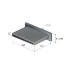 Hotbath Archie Wylewka wannowa ścienna, typu kaskada Steel Brushed AR160.IX