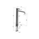 Hotbath ArchieFlag Bateria umywalkowa jednouchwytowa Wysoka Gun Metal PVD AF003H.BGP