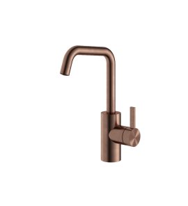 Hotbath ArchieFlag Bateria umywalkowa z obrotową wylewką Brushed Copper PVD AF014.BCP