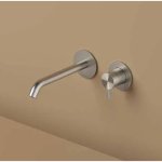 Hotbath ArchieFlag Bateria umywalkowa podtynkowa 190 mm - element zewnętrzny Steel Brushed AF025.IX