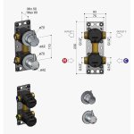 Hotbath Cobber Bateria natryskowa podtynkowa 2-drożna z zaworem odcinającym - element zewnętrzny Brushed Brass PVD CB129.BBP