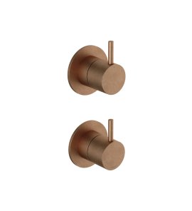 Hotbath Cobber Bateria natryskowa podtynkowa 2-drożna z zaworem odcinającym - element zewnętrzny Aged Brass CB129.AB