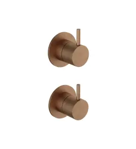 Hotbath Cobber Bateria natryskowa podtynkowa 2-drożna z zaworem odcinającym - element zewnętrzny Aged Brass CB129.AB