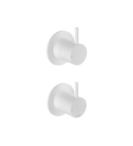 Hotbath Cobber Bateria natryskowa podtynkowa 2-drożna z zaworem odcinającym - element zewnętrzny Matt White CB129.WH