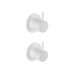 Hotbath Cobber Bateria natryskowa podtynkowa 2-drożna z zaworem odcinającym - element zewnętrzny Matt White CB129.WH