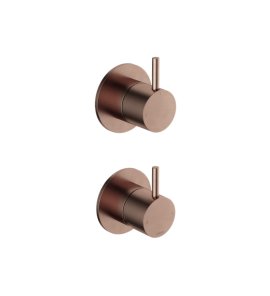 Hotbath Cobber Bateria natryskowa podtynkowa 2-drożna z zaworem odcinającym - element zewnętrzny Brushed Copper PVD CB129.BCP