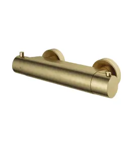 Hotbath Cobber Bateria natryskowa termostatyczna ścienna Brushed Brass B008.BB