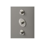 Hotbath Cobber Bateria natryskowa termostatyczna podtynkowa z 2 zaworami - element zewnętrzny Brushed Nickel CB007.GN