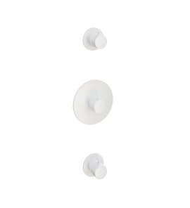 Hotbath Cobber Bateria natryskowa termostatyczna podtynkowa z 2 zaworami - element zewnętrzny Matt White CB007.WH