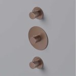 Hotbath Cobber Bateria natryskowa termostatyczna podtynkowa z 2 zaworami - element zewnętrzny Brushed Copper PVD CB007.BCP