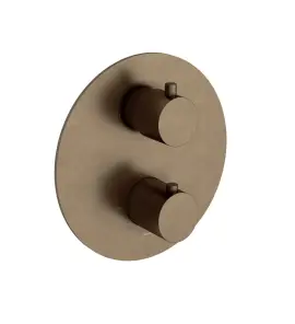 Hotbath Cobber Bateria natryskowa termostatyczna podtynkowa z 2-drożnym przełącznikiem element zewnętrzny Aged Brass CB009.AB