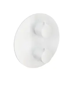 Hotbath Cobber Bateria natryskowa termostatyczna podtynkowa z 2-drożnym przełącznikiem element zewnętrzny Matt White CB009.WH