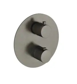 Hotbath Cobber Bateria natryskowa termostatyczna podtynkowa z 2-drożnym przełącznikiem element zewnętrzny Aged Iron CB009.AI