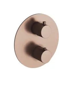 Hotbath Cobber Bateria natryskowa termostatyczna podtynkowa z 2-drożnym przełącznikiem element zewnętrzny Brushed Copper PVD CB009.BCP