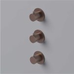 Hotbath Cobber Bateria natryskowa termostatyczna podtynkowa z 2 zaworami element zewnętrzny Brushed Copper PVD CB7066.BCP