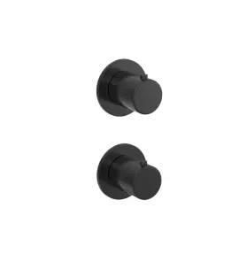 Hotbath Cobber Bateria natryskowa termostatyczna podtynkowa 2-drożna - element zewnętrzny Matt Black PVD CB7009.MBP