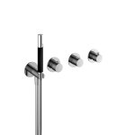Hotbath Cobber Bateria natryskowa termostatyczna podtynkowa, z dwoma zaworami i słuchawką prysznicową - element zewnętrzny Chrom CB7171.CR
