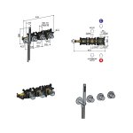 Hotbath Cobber Bateria natryskowa termostatyczna podtynkowa, z dwoma zaworami i słuchawką prysznicową - element zewnętrzny Brushed Nickel CB7171.GN