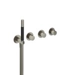 Hotbath Cobber Bateria natryskowa termostatyczna podtynkowa, z dwoma zaworami i słuchawką prysznicową - element zewnętrzny Brushed Nickel CB7171.GN