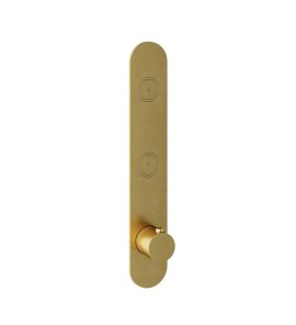 Hotbath Cobber Bateria termostatyczna 2-drożna podtynkowa z przyciskiem Brushed Brass PVD PB066.BBP