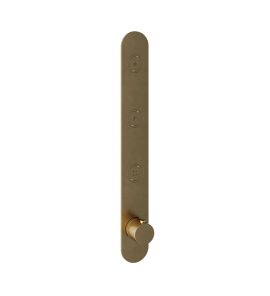 Hotbath Cobber Bateria termostatyczna 3-drożna podtynkowa z przyciskiem element zewnętrzny Brushed Brass PB050.BB