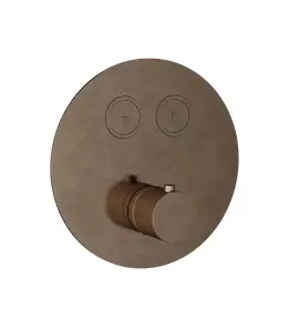 Hotbath Cobber Bateria termostatyczna 2-drożna podtynkowa z przyciskiem element zewnętrzny Aged Brass PB009.AB