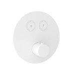 Hotbath Cobber Bateria termostatyczna 2-drożna podtynkowa z przyciskiem element zewnętrzny Matt White PB009.WH