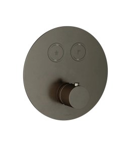 Hotbath Cobber Bateria termostatyczna 2-drożna podtynkowa z przyciskiem element zewnętrzny Aged Iron PB009.AI