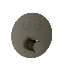 Hotbath Cobber Bateria termostatyczna 2-drożna podtynkowa z przyciskiem element zewnętrzny Aged Iron PB009.AI