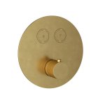 Hotbath Cobber Bateria termostatyczna 2-drożna podtynkowa z przyciskiem element zewnętrzny Brushed Brass PVD PB009.BBP