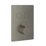 Hotbath Cobber Bateria termostatyczna 2-drożna podtynkowa z przyciskiem element zewnętrzny Brushed Nickel PB009Q.GN