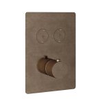 Hotbath Cobber Bateria termostatyczna 2-drożna podtynkowa z przyciskiem element zewnętrzny Aged Brass PB009Q.AB