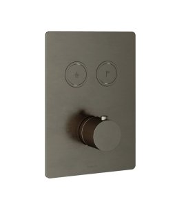 Hotbath Cobber Bateria termostatyczna 2-drożna podtynkowa z przyciskiem element zewnętrzny Aged Iron PB009Q.AI